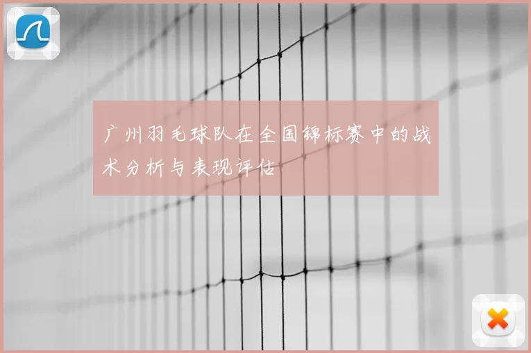 广州羽毛球队在全国锦标赛中的战术分析与表现评估
