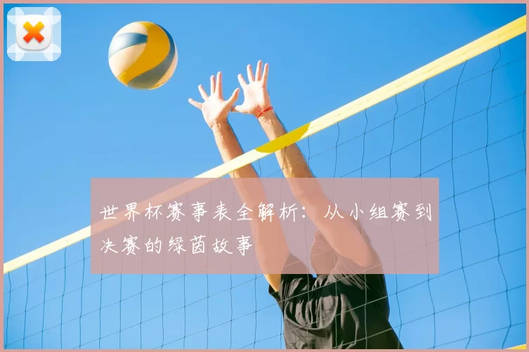 世界杯赛事表全解析：从小组赛到决赛的绿茵故事