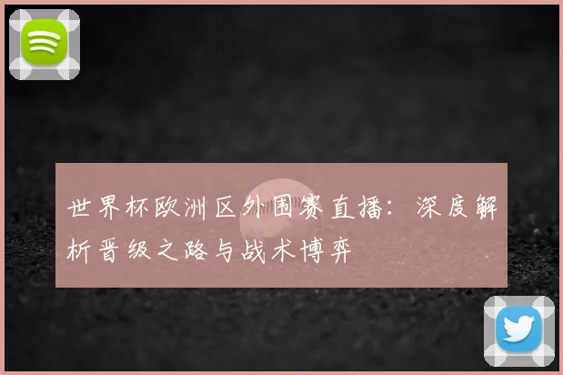 世界杯欧洲区外围赛直播：深度解析晋级之路与战术博弈